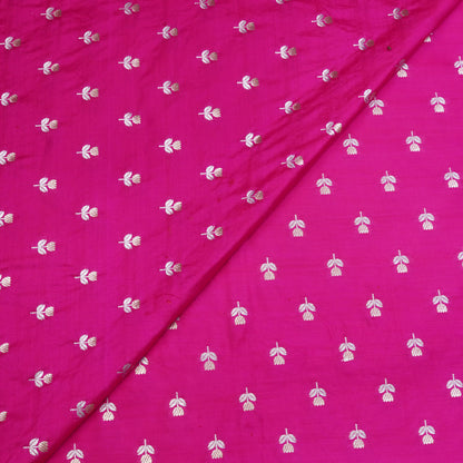 Pink Floral Butti Banarasi Fabric
