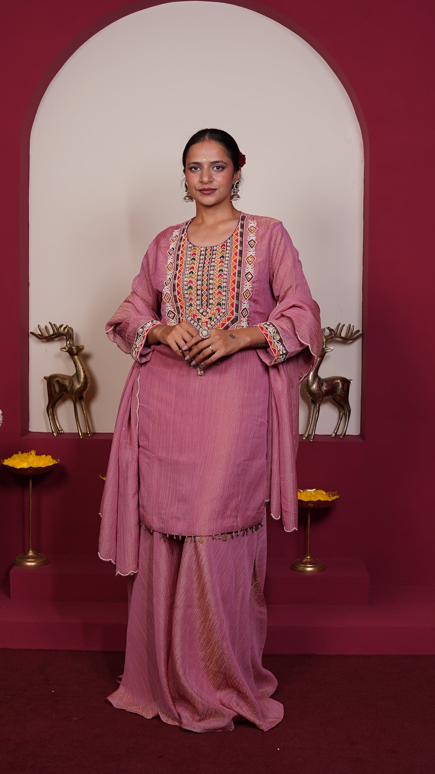 Regal Rose Embroidered Suit Set.