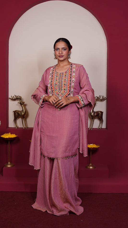 Regal Rose Embroidered Suit Set.