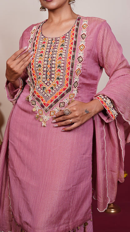 Regal Rose Embroidered Suit Set.