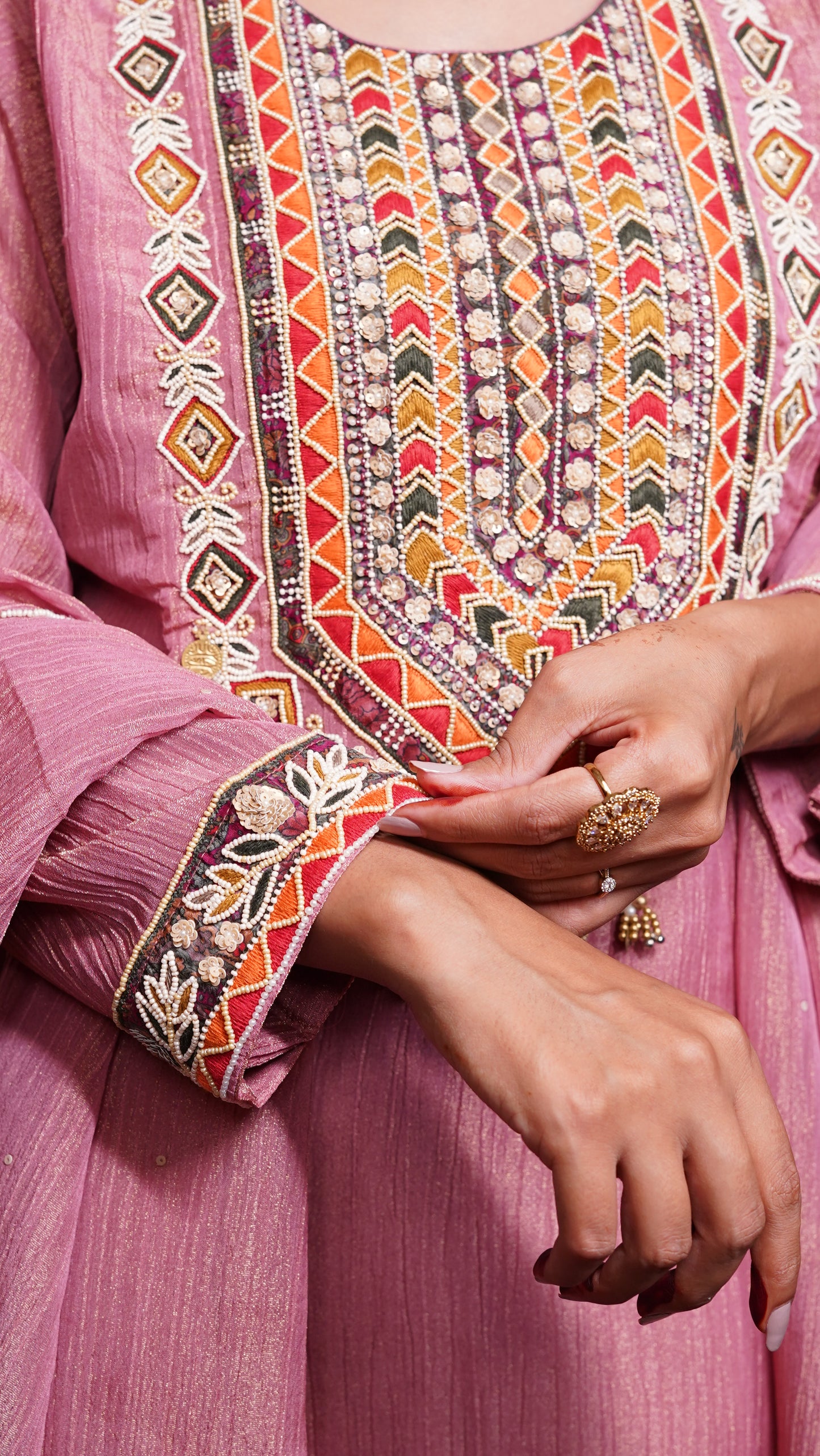 Regal Rose Embroidered Suit Set.