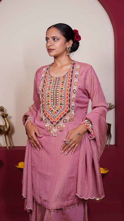 Regal Rose Embroidered Suit Set.