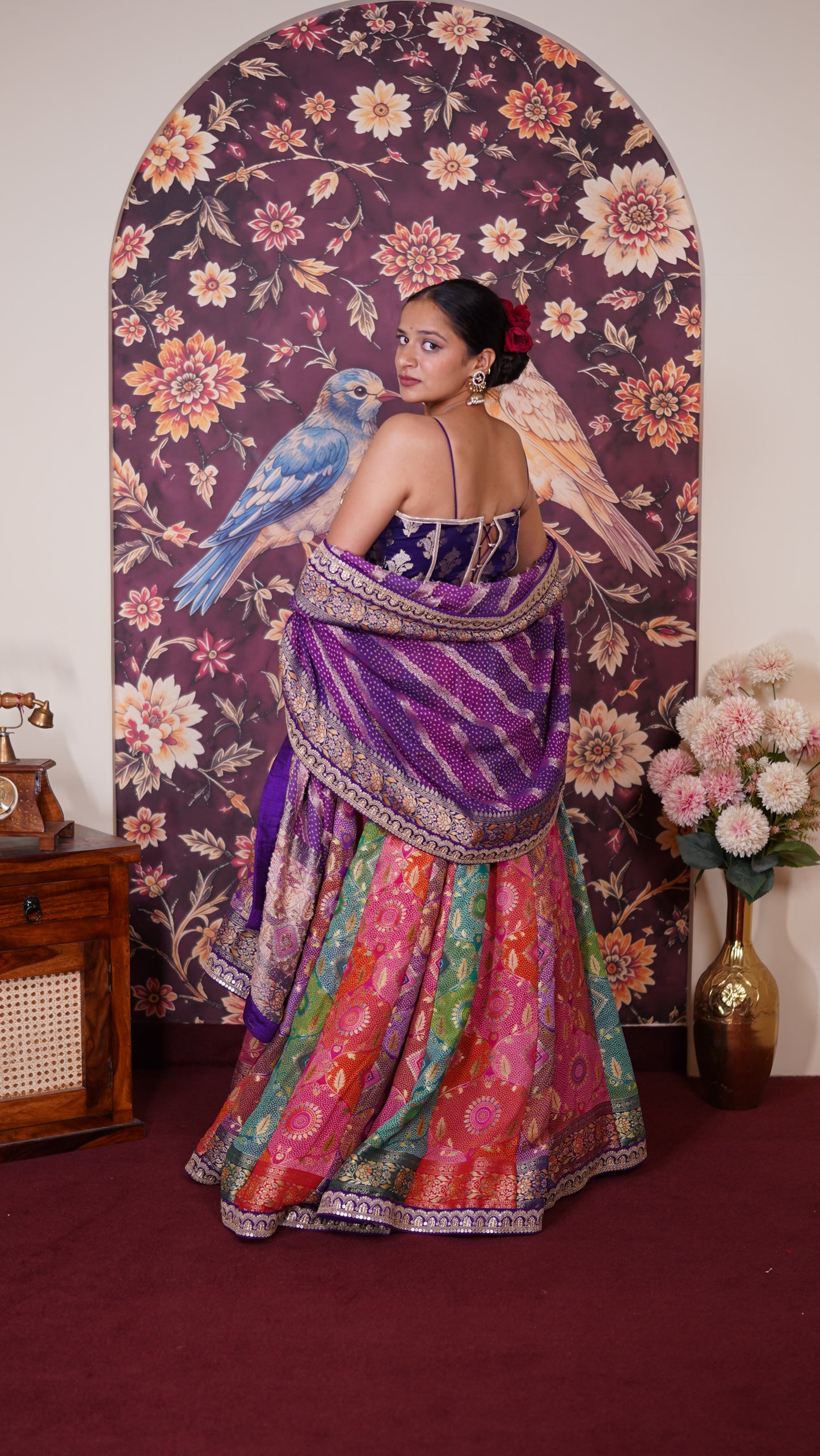 Premium Bandhani Silk Lehenga Set.