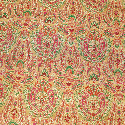 Premium Banarasi Brocade Fabric with Multicolour Traditional Paisley & Floral Zari Weaving