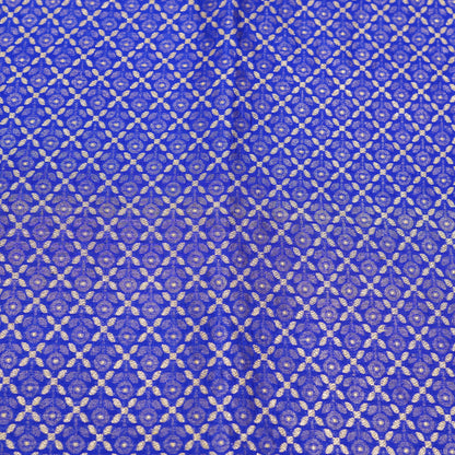Premium Royal Blue Gold Woven Fabric