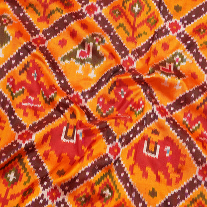 Premium Multicolour Ekat-Inspired Geometric Printed Fabric