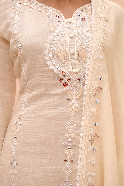 Ivory Elegance Embroidered Suit Set