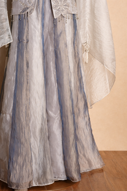 Elegant Tissue Silk Embroidered Ethnic Wear Palazzo Set