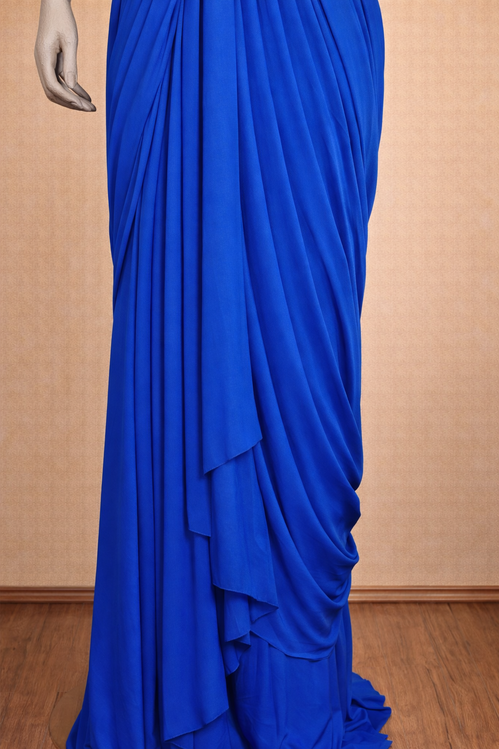 Royal Blue Embellished Saree Gown