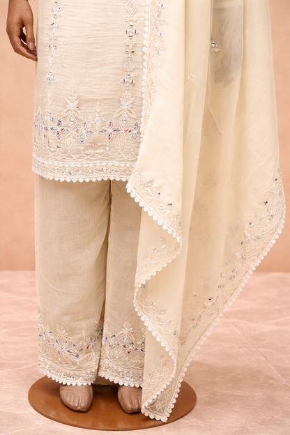 Ivory Elegance Embroidered Suit Set