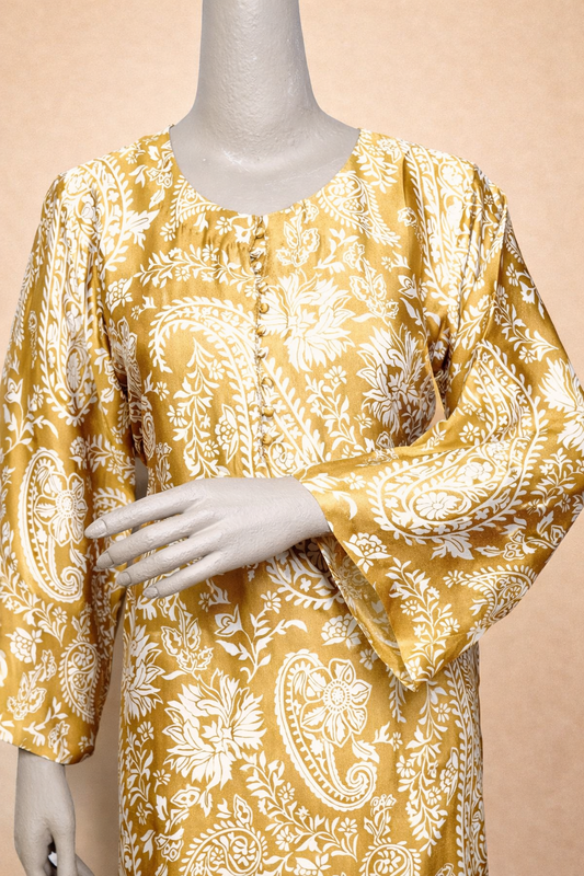 Mustard Paisley Printed Cord Set