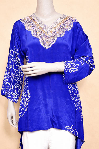 Royal Blue Embroidered Cord Set