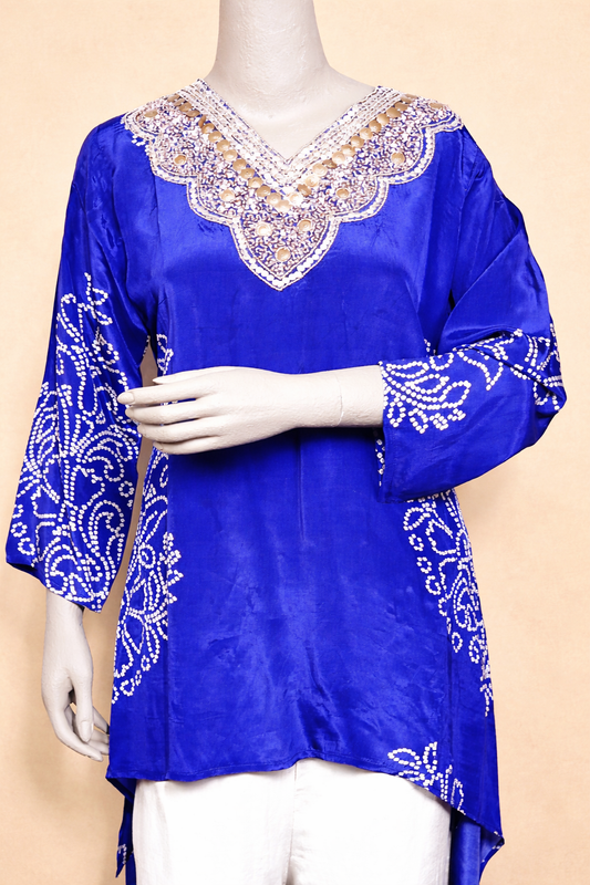 Royal Blue Embroidered Cord Set