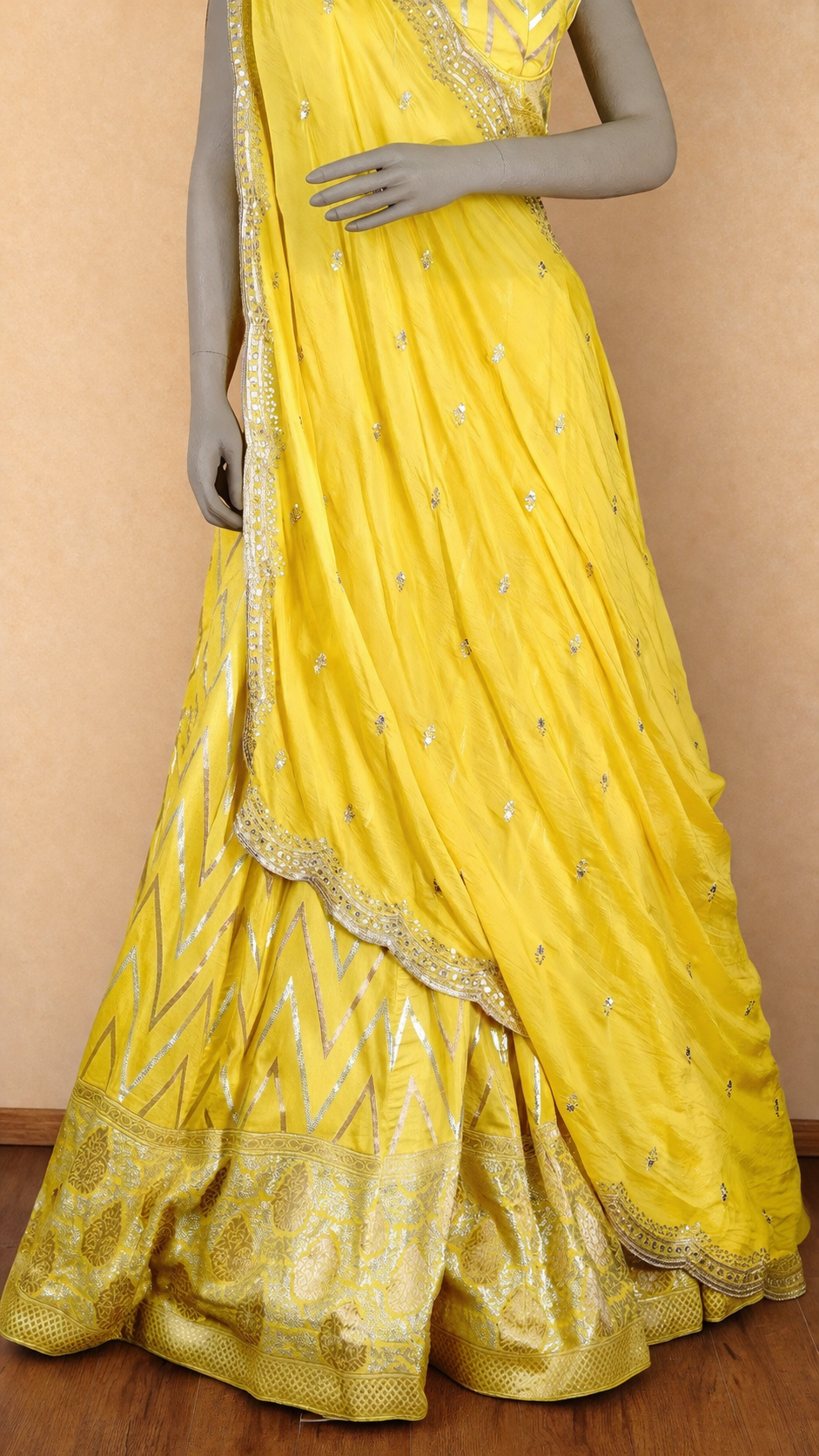 Yellow Embroidered Lehenga Set with Dupatta