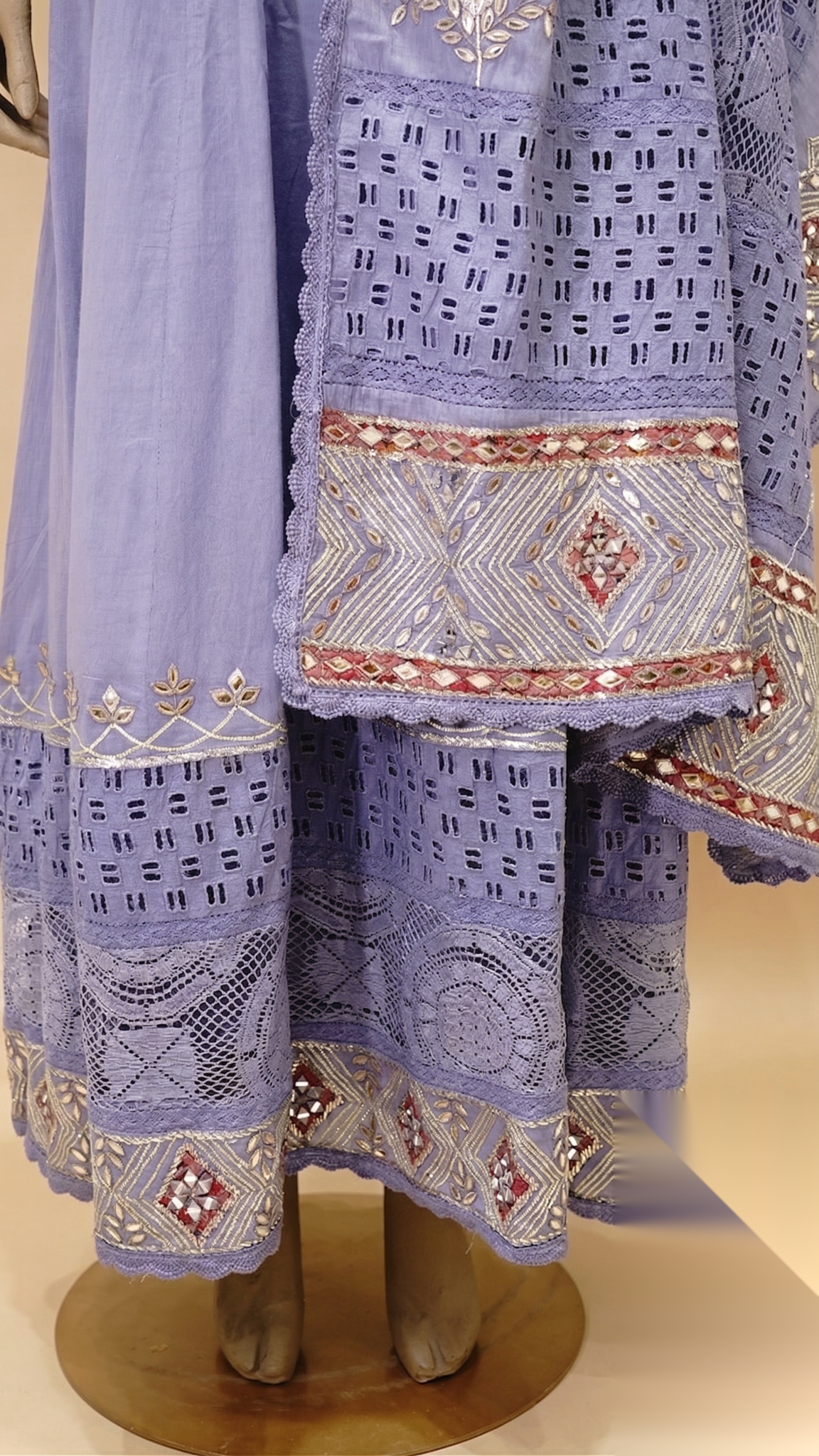 Lavender Embroidered Anarkali Set with Dupatta